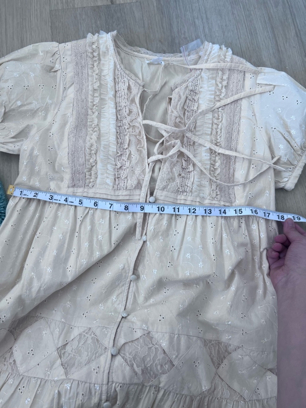 NWT UO Kimchi Blue Molly Tie & Button
Front Eyelet Maxi Dress Cottagecore L - Picture 9 of 11